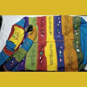 Boho rainbow patchwork bag from Nepal